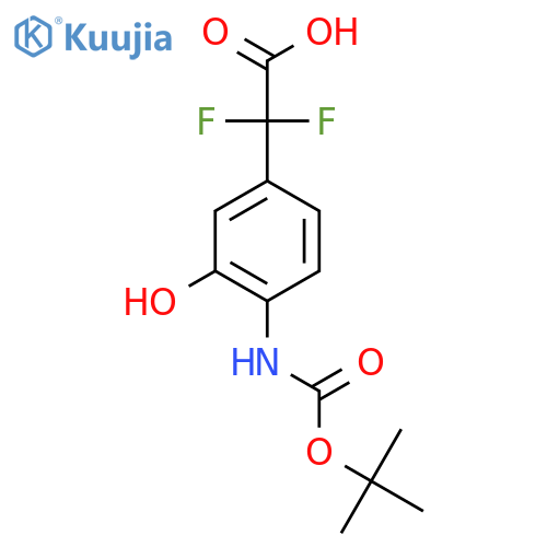 2-(4-{(tert-butoxy)carbonylamino}-3-hydroxyphenyl)-2,2-difluoroacetic acid structure