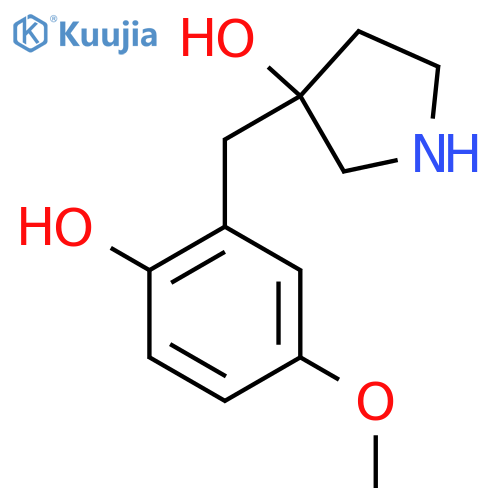 3-(2-hydroxy-5-methoxyphenyl)methylpyrrolidin-3-ol structure