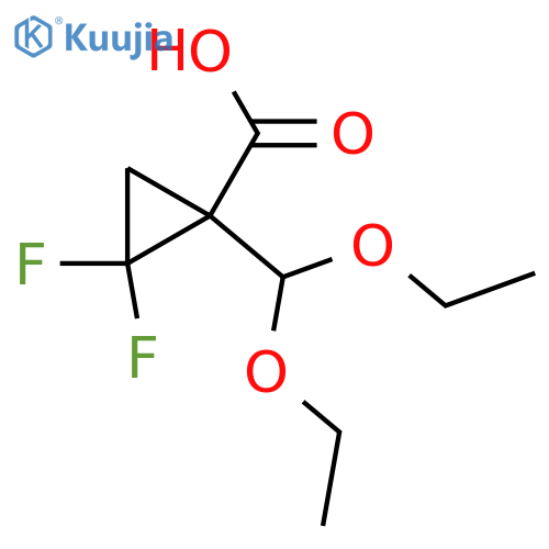 1-(diethoxymethyl)-2,2-difluorocyclopropane-1-carboxylic acid structure
