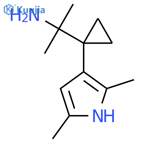 2-1-(2,5-dimethyl-1H-pyrrol-3-yl)cyclopropylpropan-2-amine structure