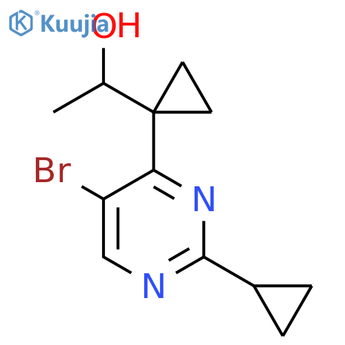 1-1-(5-bromo-2-cyclopropylpyrimidin-4-yl)cyclopropylethan-1-ol structure