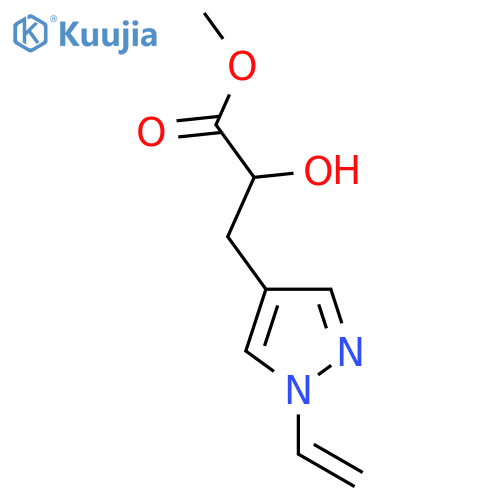 methyl 3-(1-ethenyl-1H-pyrazol-4-yl)-2-hydroxypropanoate structure