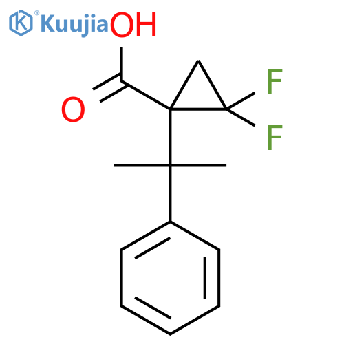 2,2-difluoro-1-(2-phenylpropan-2-yl)cyclopropane-1-carboxylic acid structure