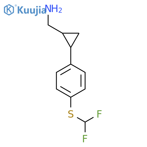 (2-{4-(difluoromethyl)sulfanylphenyl}cyclopropyl)methanamine structure
