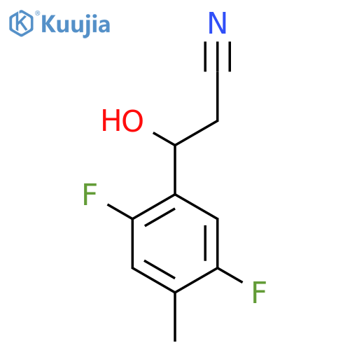 3-(2,5-difluoro-4-methylphenyl)-3-hydroxypropanenitrile structure