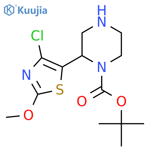 Tert-butyl 2-(4-chloro-2-methoxy-1,3-thiazol-5-yl)piperazine-1-carboxylate structure