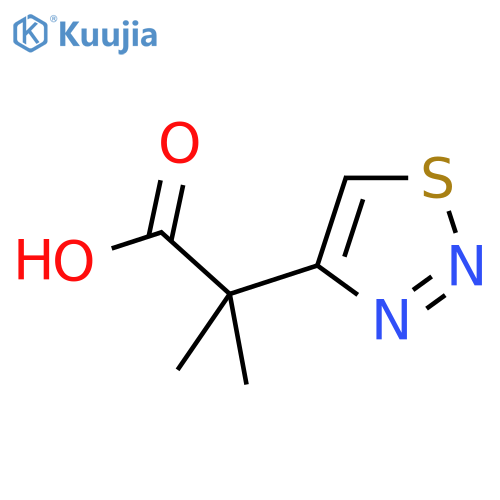2-methyl-2-(1,2,3-thiadiazol-4-yl)propanoic acid structure