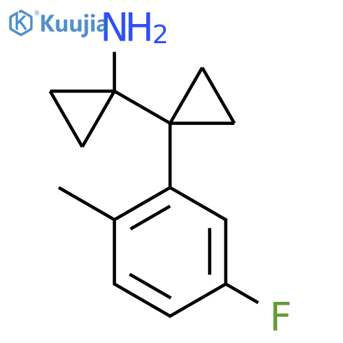 1-1-(5-fluoro-2-methylphenyl)cyclopropylcyclopropan-1-amine structure