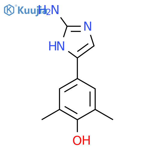 4-(2-amino-1H-imidazol-5-yl)-2,6-dimethylphenol structure