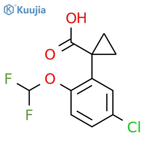 1-5-chloro-2-(difluoromethoxy)phenylcyclopropane-1-carboxylic acid structure