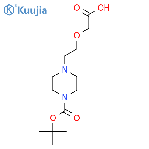 2-(2-{4-(tert-butoxy)carbonylpiperazin-1-yl}ethoxy)acetic acid structure