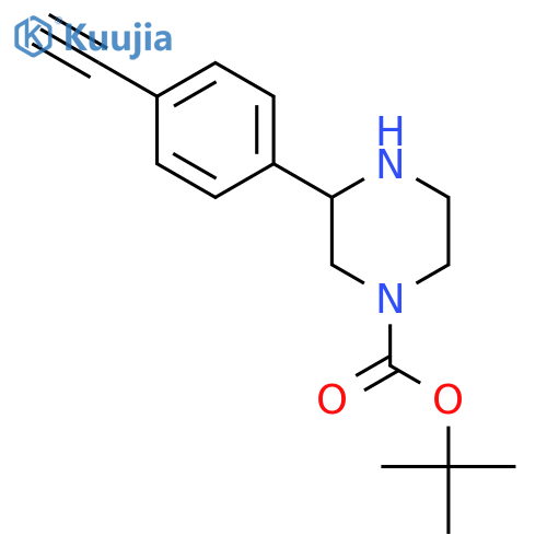 tert-butyl 3-(4-ethynylphenyl)piperazine-1-carboxylate structure