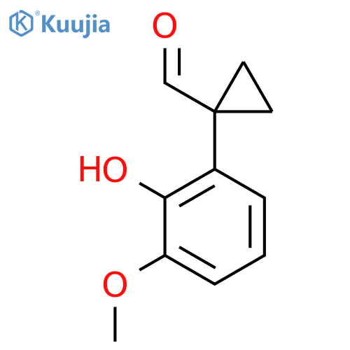 1-(2-hydroxy-3-methoxyphenyl)cyclopropane-1-carbaldehyde structure