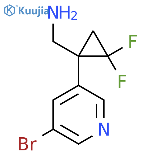 1-(5-bromopyridin-3-yl)-2,2-difluorocyclopropylmethanamine structure
