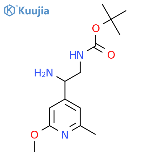 tert-butyl N-2-amino-2-(2-methoxy-6-methylpyridin-4-yl)ethylcarbamate structure