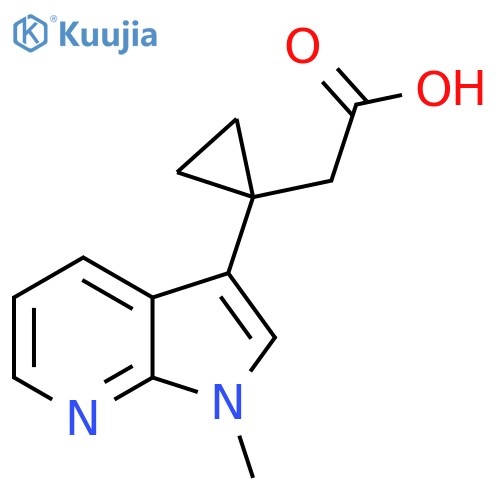 2-(1-{1-methyl-1H-pyrrolo2,3-bpyridin-3-yl}cyclopropyl)acetic acid structure