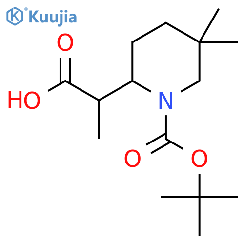 2-{1-[(Tert-butoxy)carbonyl]-5,5-dimethylpiperidin-2-yl}propanoic acid structure