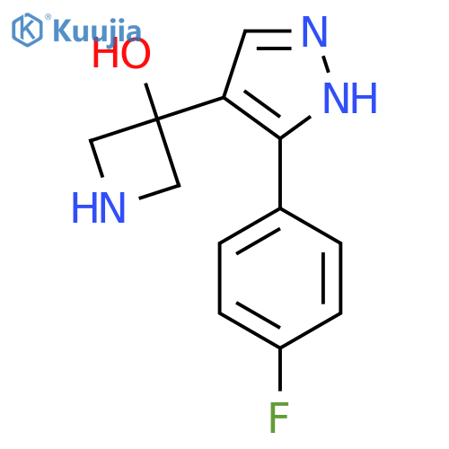 3-3-(4-fluorophenyl)-1H-pyrazol-4-ylazetidin-3-ol structure