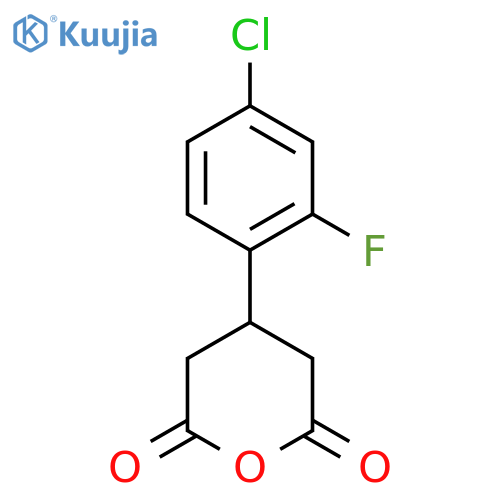 4-(4-chloro-2-fluorophenyl)oxane-2,6-dione structure