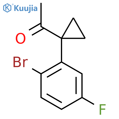 1-1-(2-bromo-5-fluorophenyl)cyclopropylethan-1-one structure