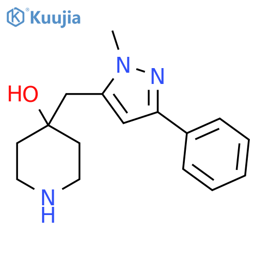 4-(1-methyl-3-phenyl-1H-pyrazol-5-yl)methylpiperidin-4-ol structure