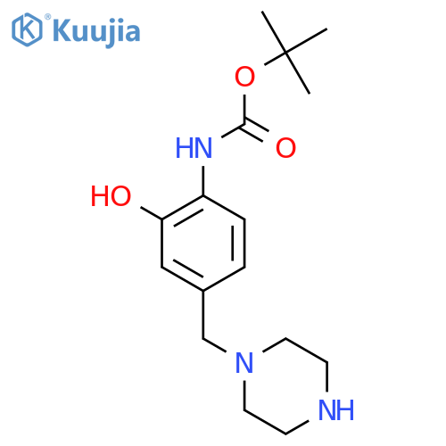 tert-butyl N-{2-hydroxy-4-(piperazin-1-yl)methylphenyl}carbamate structure
