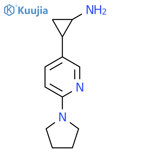 2-6-(pyrrolidin-1-yl)pyridin-3-ylcyclopropan-1-amine structure