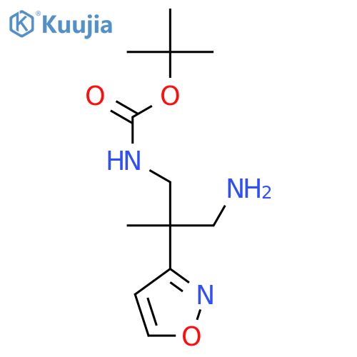 tert-butyl N-3-amino-2-methyl-2-(1,2-oxazol-3-yl)propylcarbamate structure
