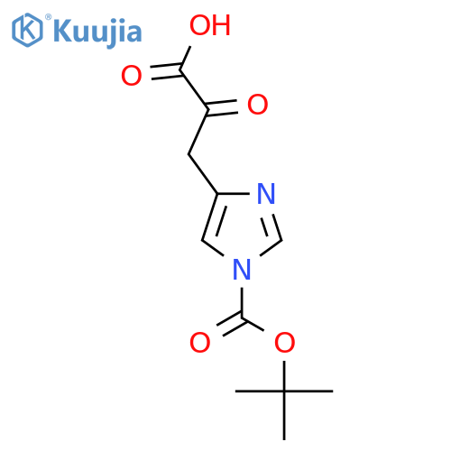 3-{1-(tert-butoxy)carbonyl-1H-imidazol-4-yl}-2-oxopropanoic acid structure