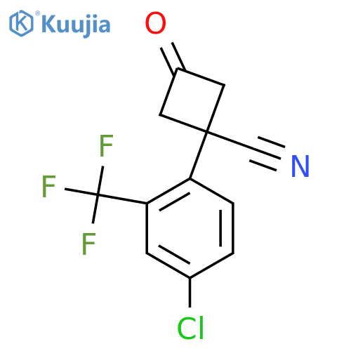 1-4-chloro-2-(trifluoromethyl)phenyl-3-oxocyclobutane-1-carbonitrile structure