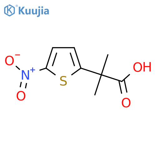 2-methyl-2-(5-nitrothiophen-2-yl)propanoic acid structure
