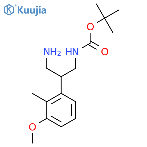 tert-butyl N-3-amino-2-(3-methoxy-2-methylphenyl)propylcarbamate structure