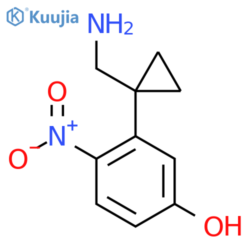 3-1-(aminomethyl)cyclopropyl-4-nitrophenol structure