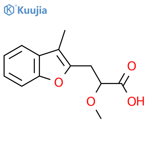 2-methoxy-3-(3-methyl-1-benzofuran-2-yl)propanoic acid structure