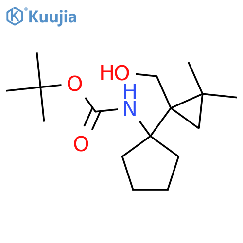 tert-butyl N-{1-1-(hydroxymethyl)-2,2-dimethylcyclopropylcyclopentyl}carbamate structure