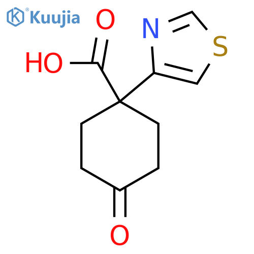 4-oxo-1-(1,3-thiazol-4-yl)cyclohexane-1-carboxylic acid structure