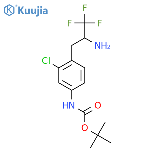 tert-butyl N-4-(2-amino-3,3,3-trifluoropropyl)-3-chlorophenylcarbamate structure