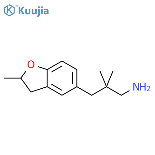 2,2-dimethyl-3-(2-methyl-2,3-dihydro-1-benzofuran-5-yl)propan-1-amine structure