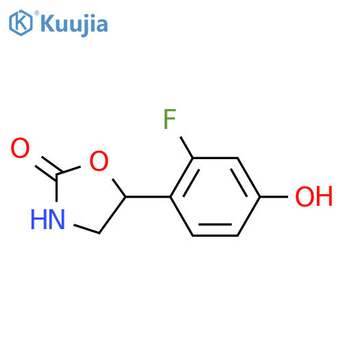 5-(2-fluoro-4-hydroxyphenyl)-1,3-oxazolidin-2-one structure
