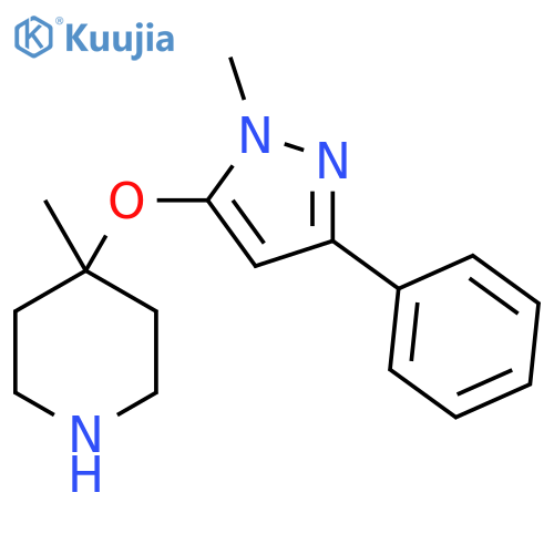 4-methyl-4-(1-methyl-3-phenyl-1H-pyrazol-5-yl)oxypiperidine structure