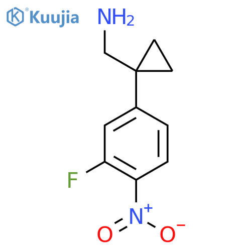 1-(3-fluoro-4-nitrophenyl)cyclopropylmethanamine structure