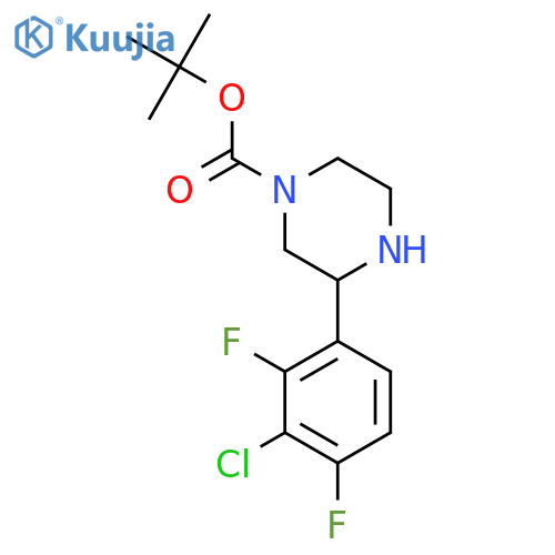 tert-butyl 3-(3-chloro-2,4-difluorophenyl)piperazine-1-carboxylate structure