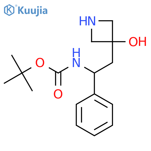 tert-butyl N-2-(3-hydroxyazetidin-3-yl)-1-phenylethylcarbamate structure