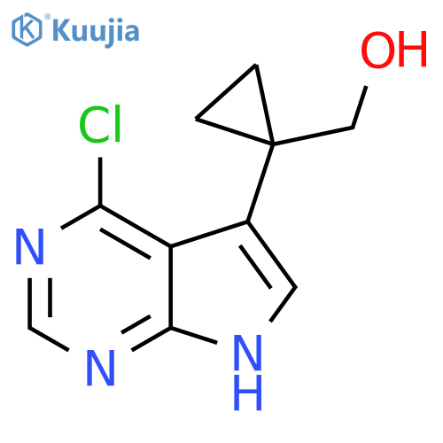 (1-{4-chloro-7H-pyrrolo2,3-dpyrimidin-5-yl}cyclopropyl)methanol structure