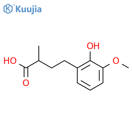 4-(2-hydroxy-3-methoxyphenyl)-2-methylbutanoic acid structure