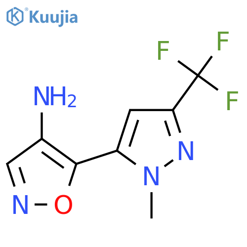 5-1-methyl-3-(trifluoromethyl)-1H-pyrazol-5-yl-1,2-oxazol-4-amine structure
