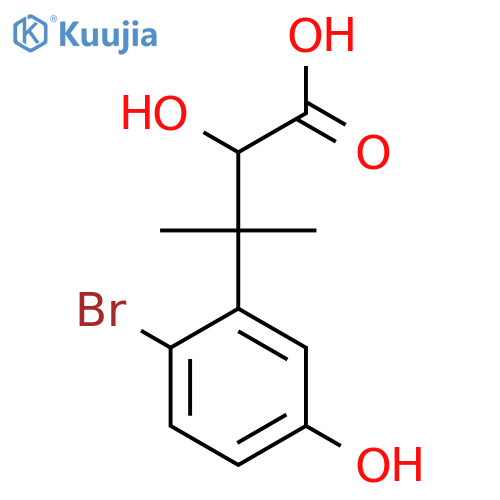 3-(2-bromo-5-hydroxyphenyl)-2-hydroxy-3-methylbutanoic acid structure