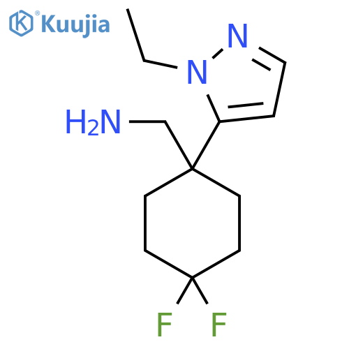1-(1-ethyl-1H-pyrazol-5-yl)-4,4-difluorocyclohexylmethanamine structure
