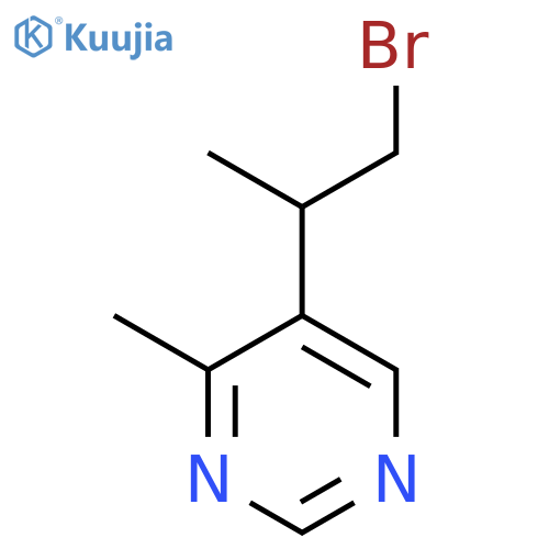 5-(1-bromopropan-2-yl)-4-methylpyrimidine structure