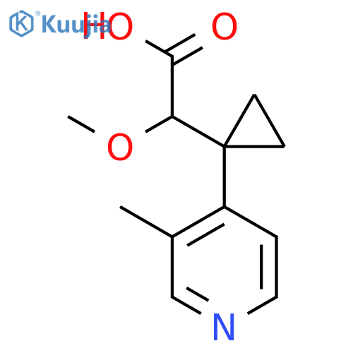 2-methoxy-2-1-(3-methylpyridin-4-yl)cyclopropylacetic acid structure